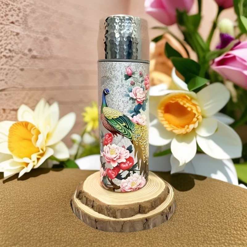 G2920-3D孔雀钛杯国风便携保温潮流创意旅行国潮中国风大容量