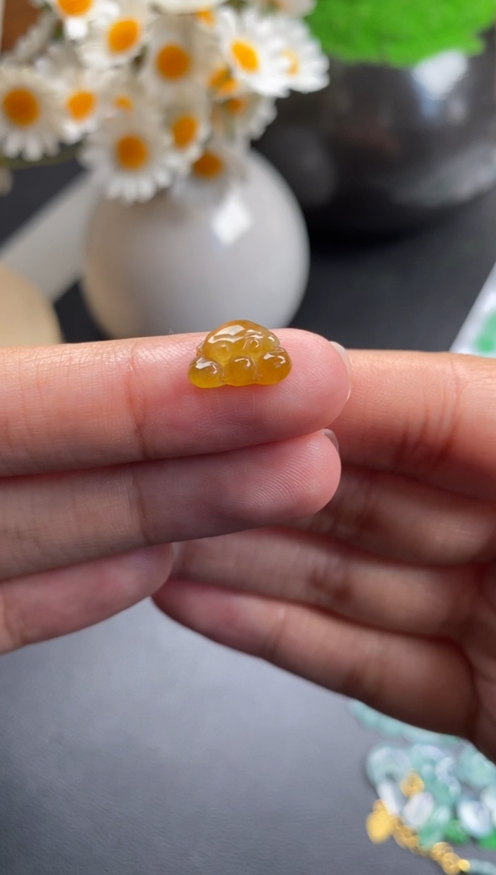 散珠翡翠黄翡螃蟹