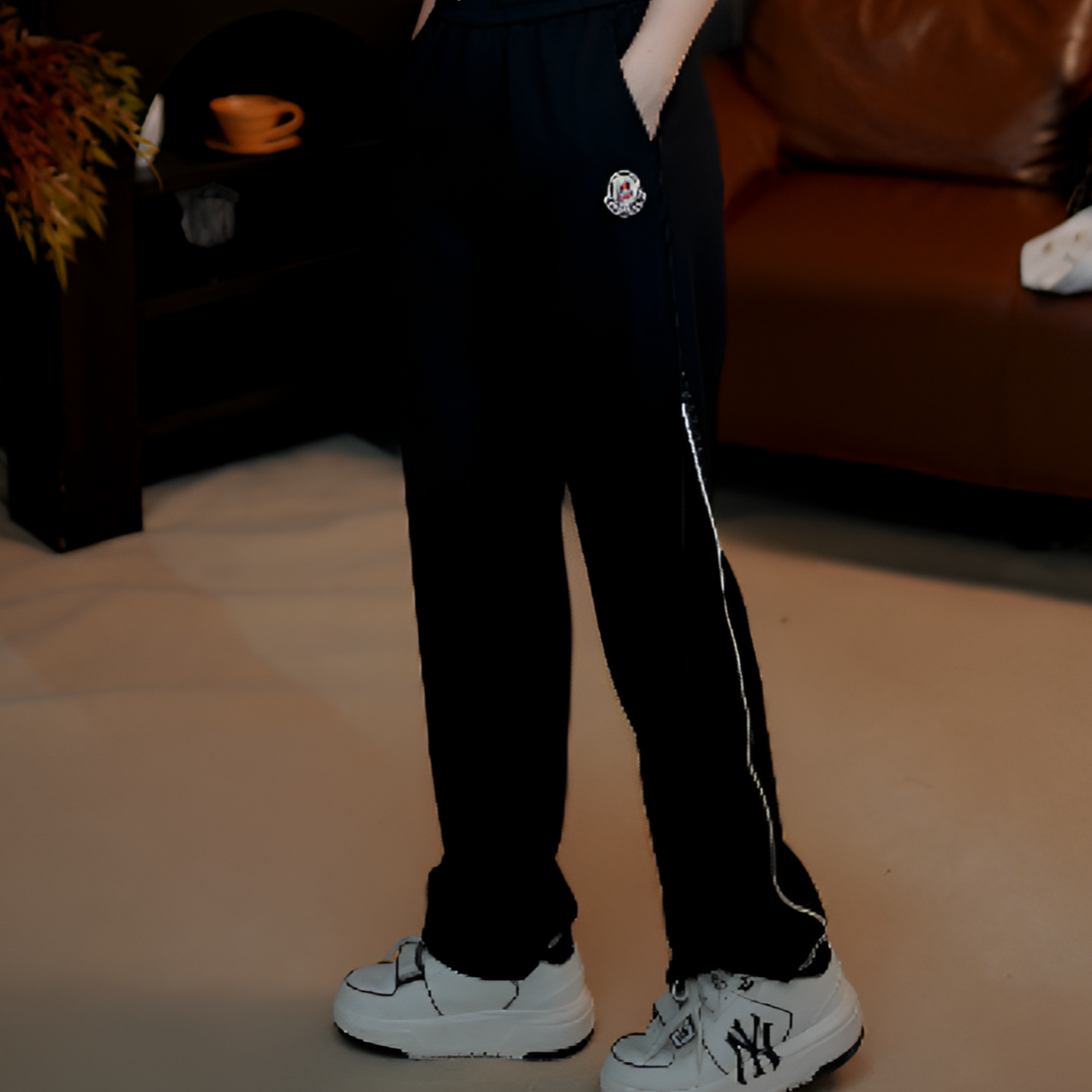 【麦森森专属】2025秋季弯刀刺绣直筒长裤经典轻奢透气休闲裤2.0蒙