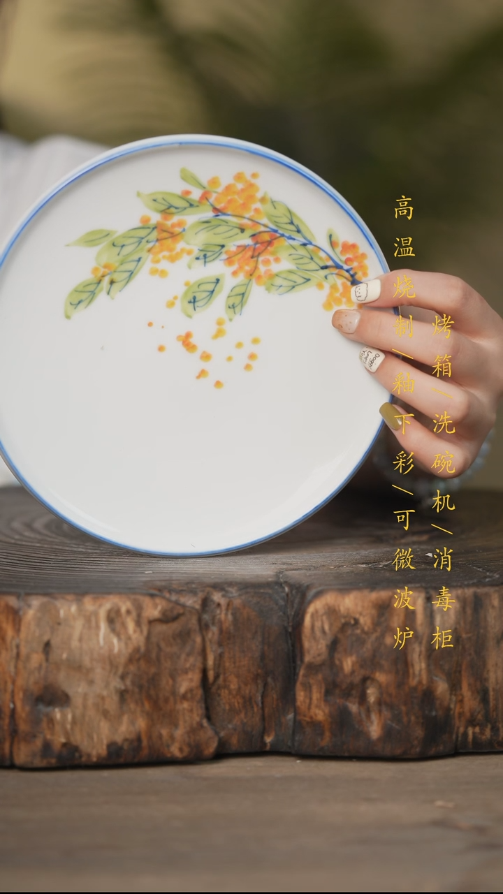瓷片景德镇高温釉下彩可微波烤箱洗碗机