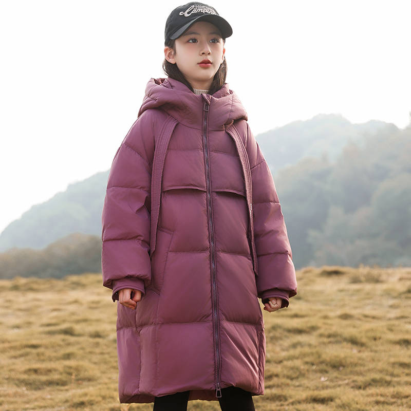 Disney/迪士尼儿童羽绒服女童中长款2025新款洋气中大童韩版冬装