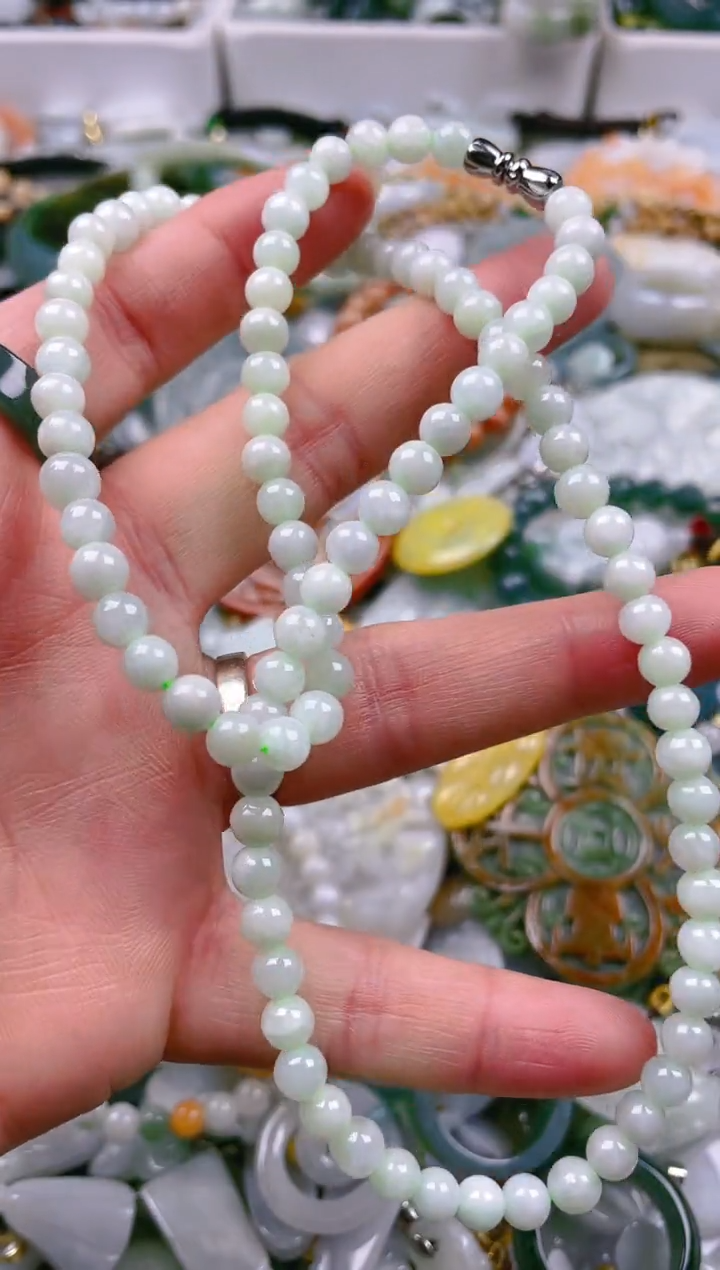 【闪购商品】翡翠颈饰未镶嵌5mm/K/翡翠A货一图一物