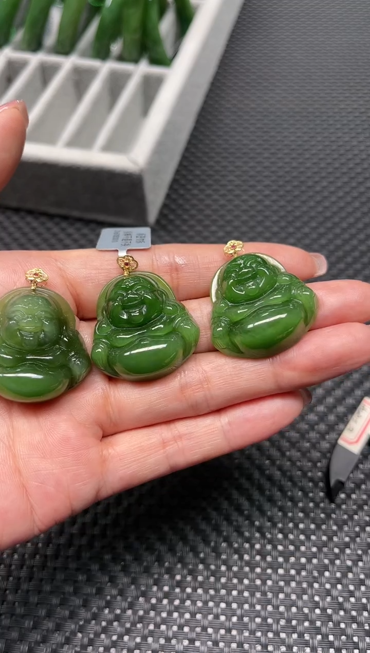 【闪购商品】和田玉吊坠18K金镶嵌多样性发1件