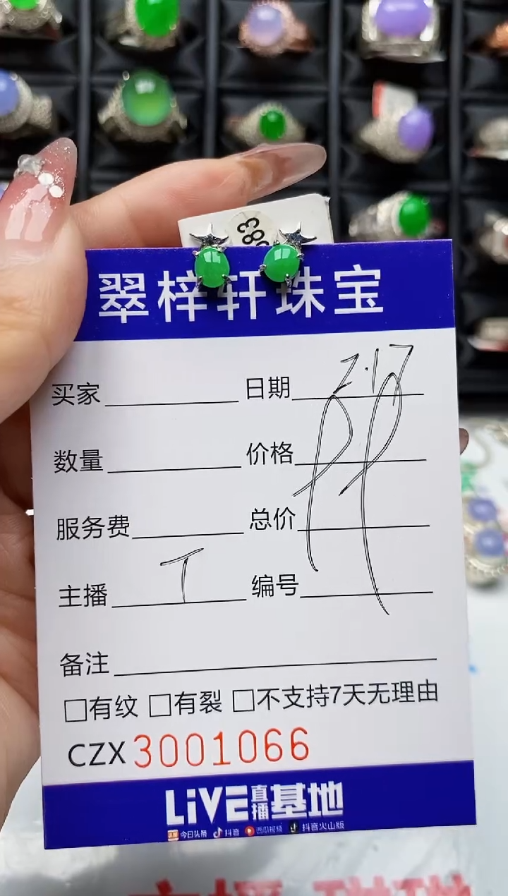【闪购商品】翡翠戒指银S925镶嵌1066