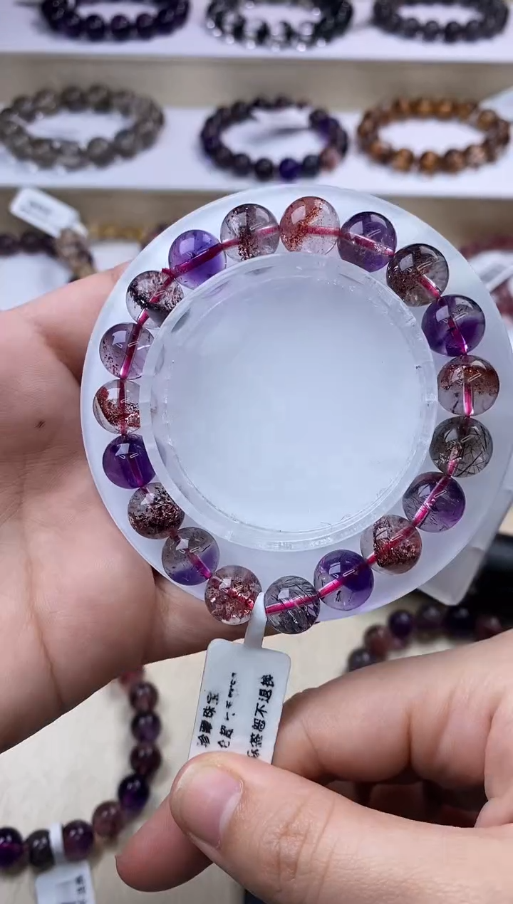 【闪购商品】水晶手链未镶嵌黑加仑超七单圈10m+