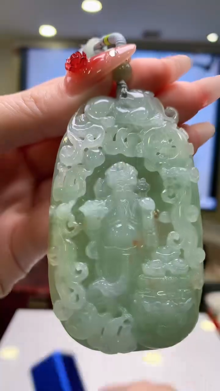 【闪购商品】定制翡翠未镶嵌1026ry-毛货挂件48