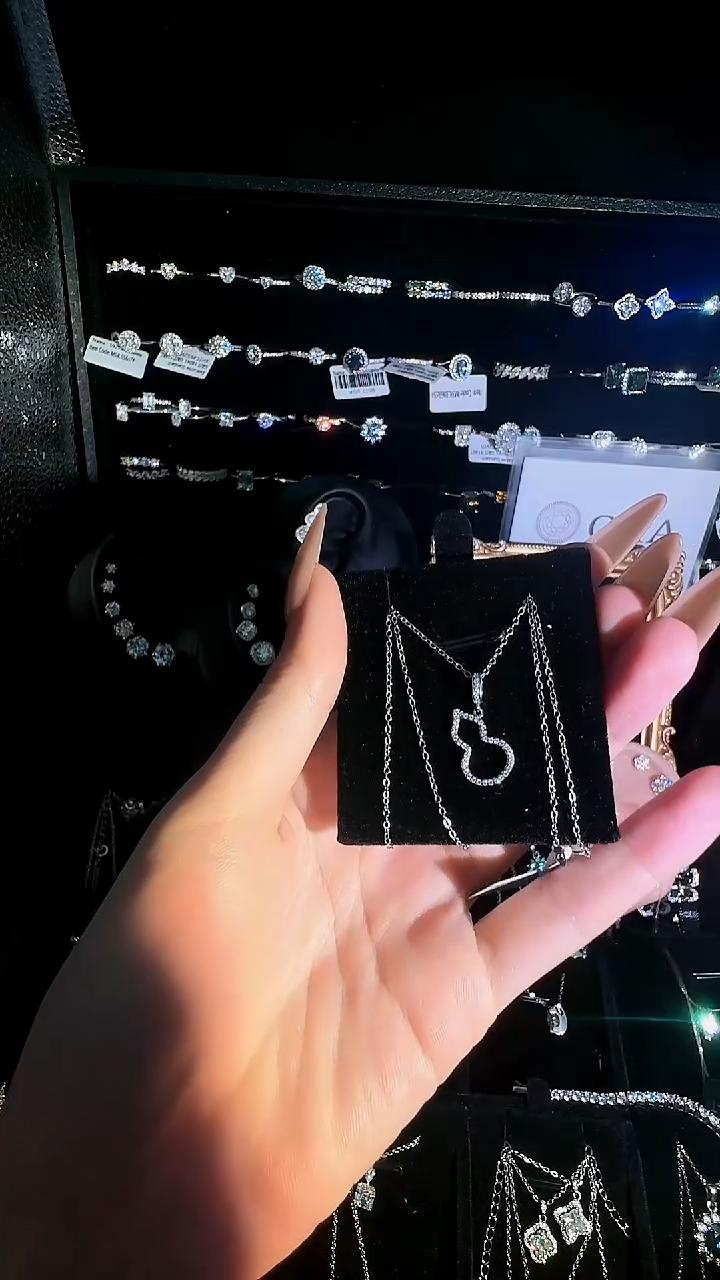 合成碳硅石吊坠925银莫桑 葫芦吊坠MSD.013