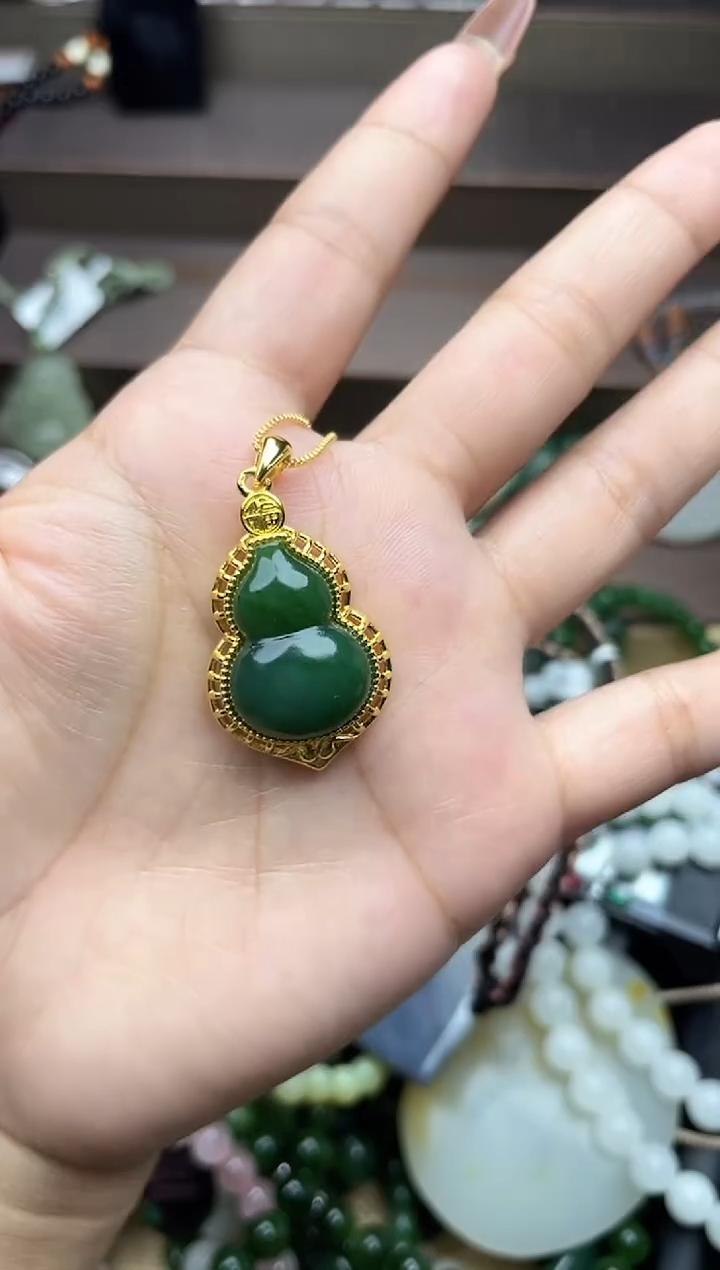 颈饰银S925镶嵌和田玉未镶嵌和田玉吊坠多样性拍一发一