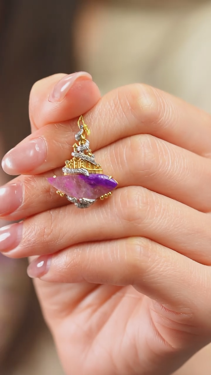 苏纪石（舒俱来）18K金镶嵌吊坠(不含链)77