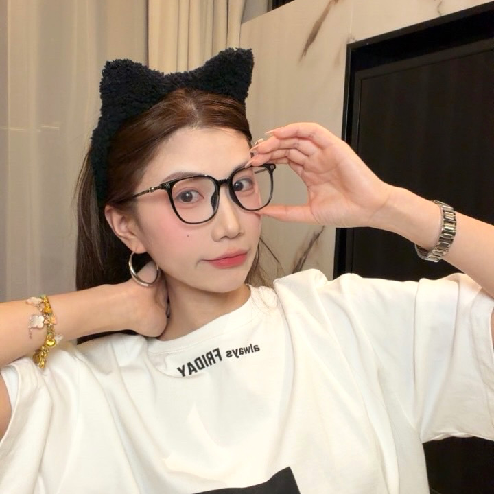 大框显瘦黑框防蓝光眼镜男女可配近视定制