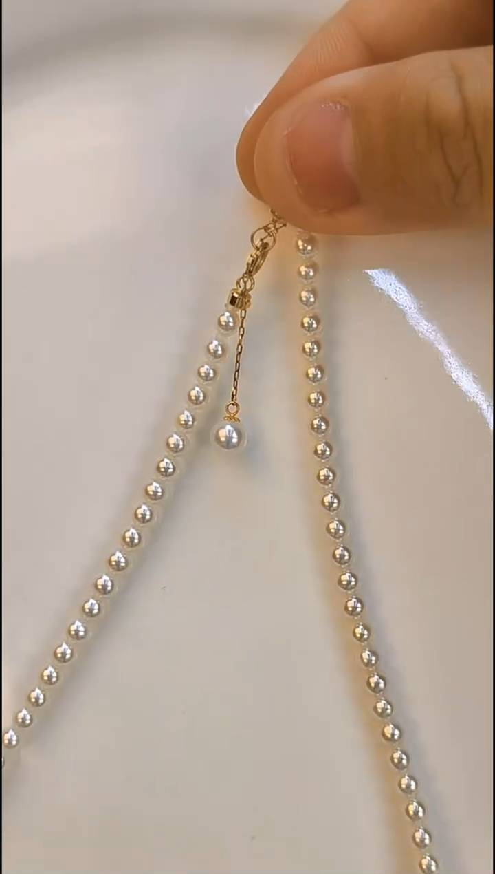 项链18K金镶嵌淡水珍珠4