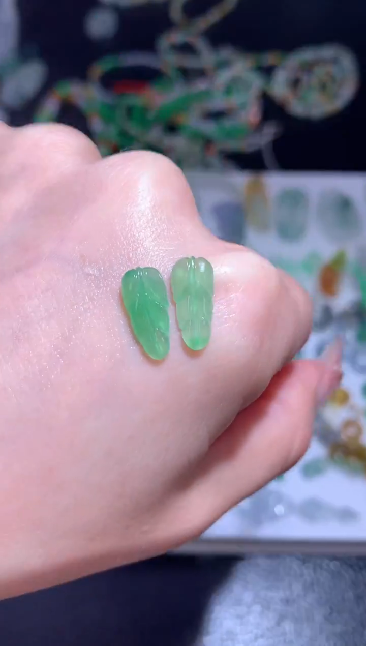 未镶嵌定制翡翠一对叶子