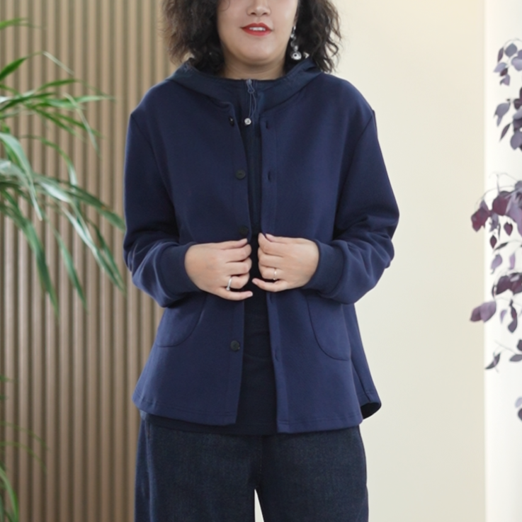 万向弹精纱棉短款外套立体裁剪100%棉大码圆领百搭秋季棒球服女