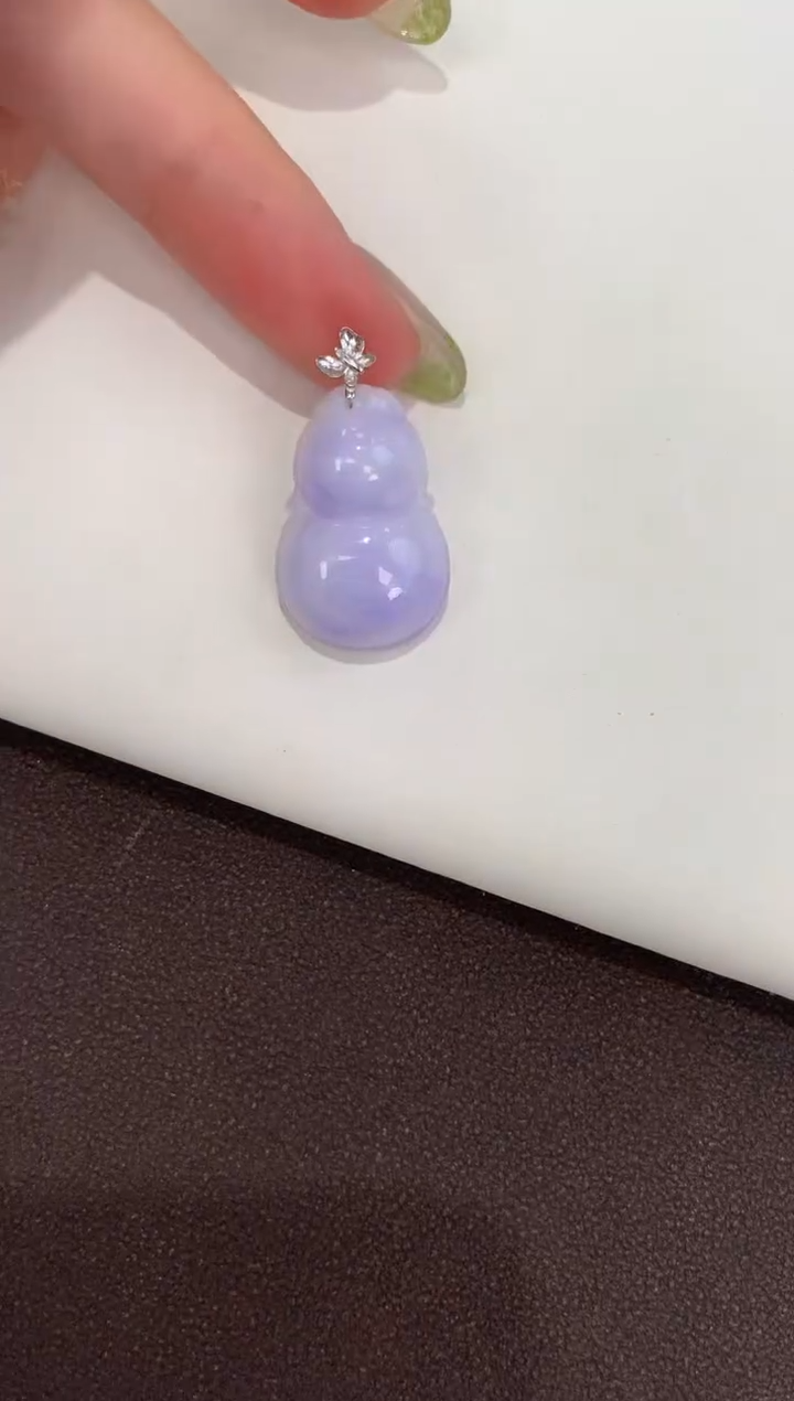 吊坠(赠链)18K金镶嵌翡翠天然缅甸a货翡翠