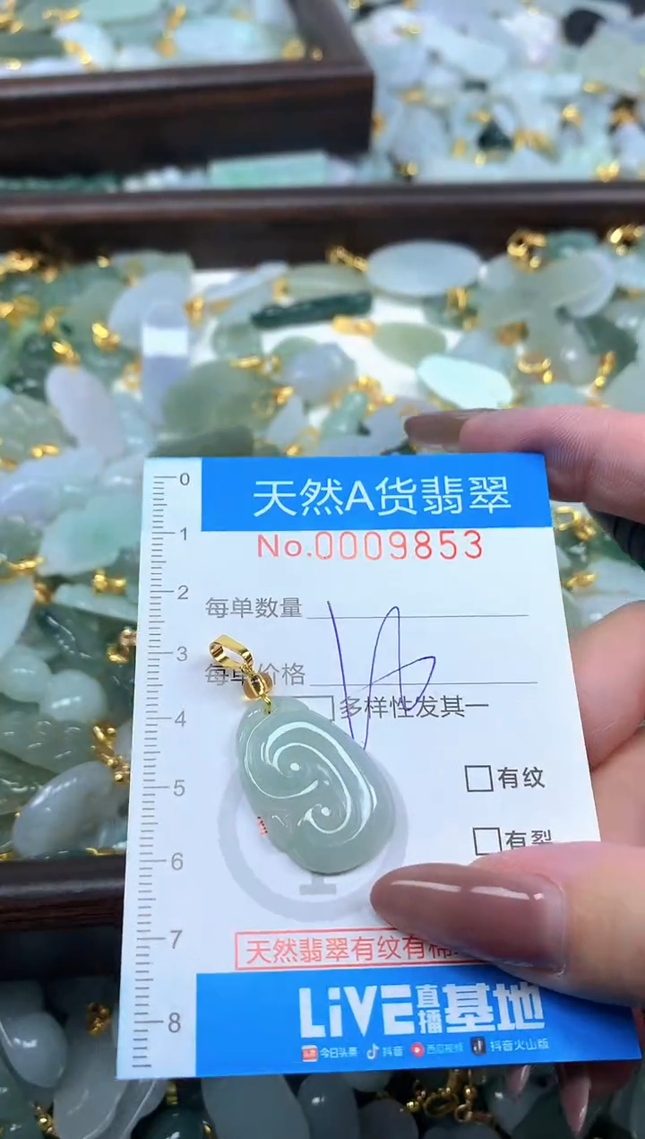 颈饰未镶嵌翡翠净货挂件-9853