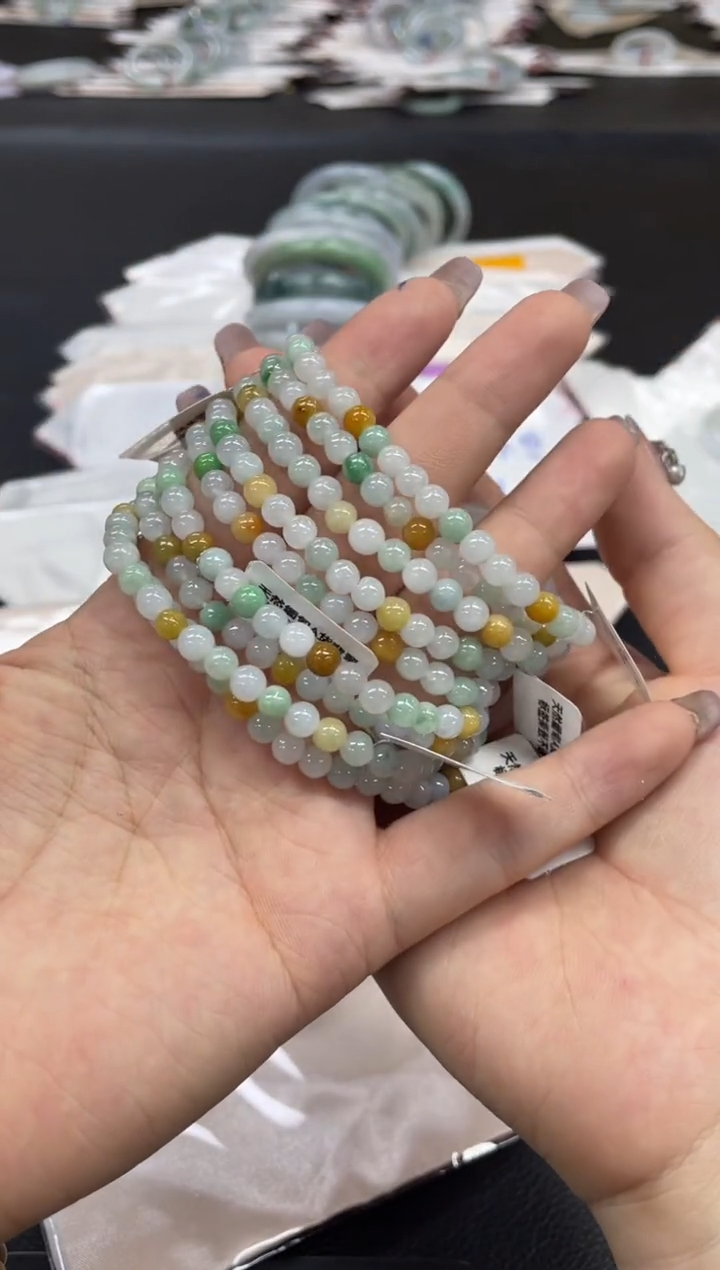 未镶嵌手串翡翠翡翠手串随机多样性发1