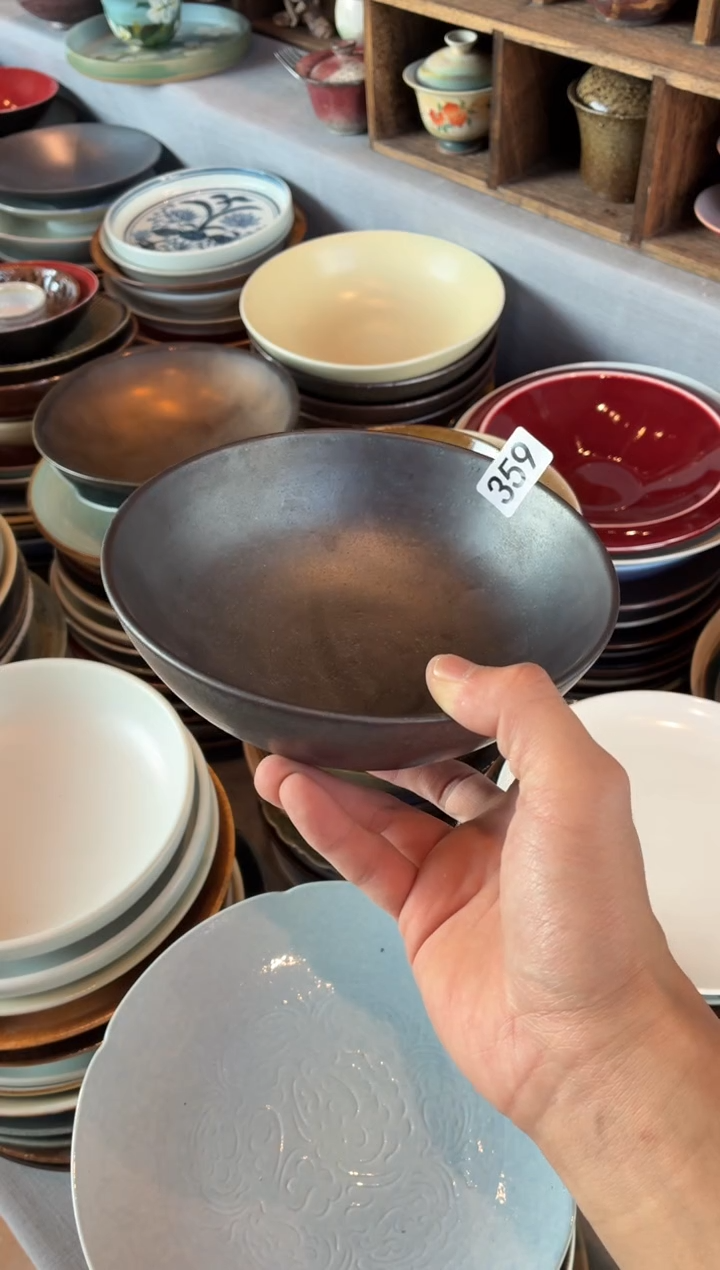 瓷片朱*叶359微瑕碎银子面碗1个