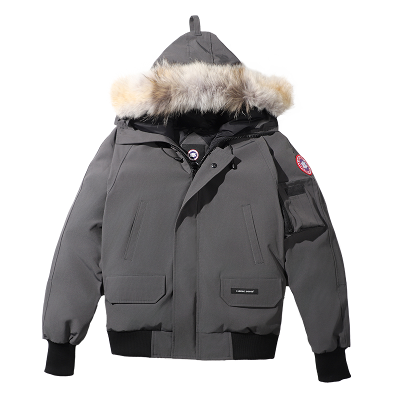 CAHOBC GOOSE飞行员夹克羽绒服男女带毛领冬季派克服保暖加厚外套