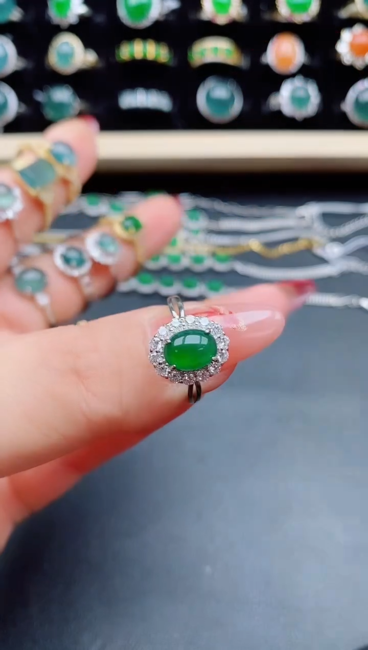 【闪购商品】翡翠戒指银S925镶嵌321321