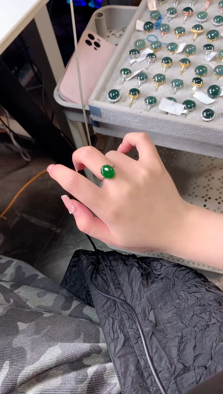 【闪购商品】翡翠戒指银S925镶嵌5124141