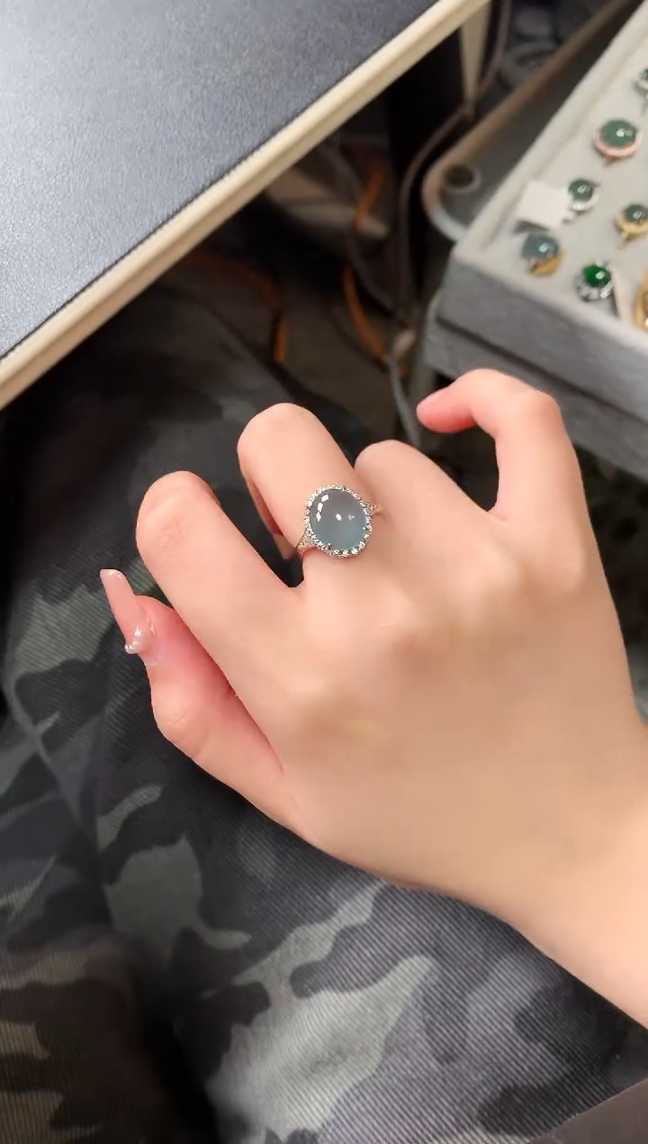 【闪购商品】翡翠戒指银S925镶嵌52141