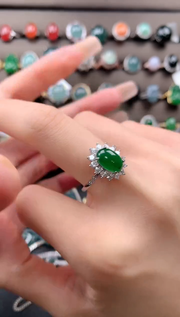 【闪购商品】翡翠戒指银S925镶嵌4324324