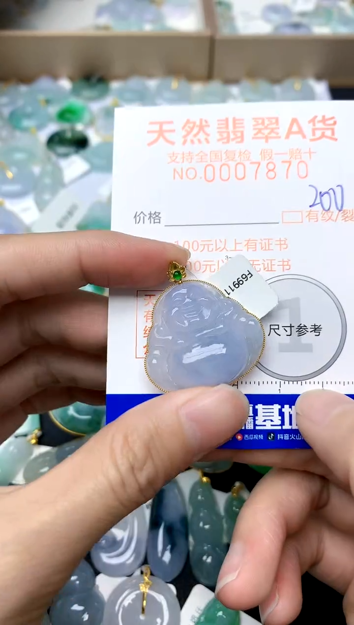 【闪购商品】翡翠颈饰18K金镶嵌200天然A货翡翠