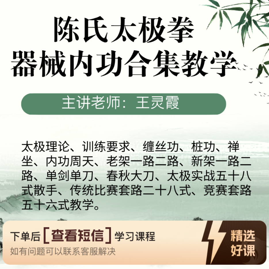陈氏太极拳套路器械内功合集教学（留意短信解锁课程）