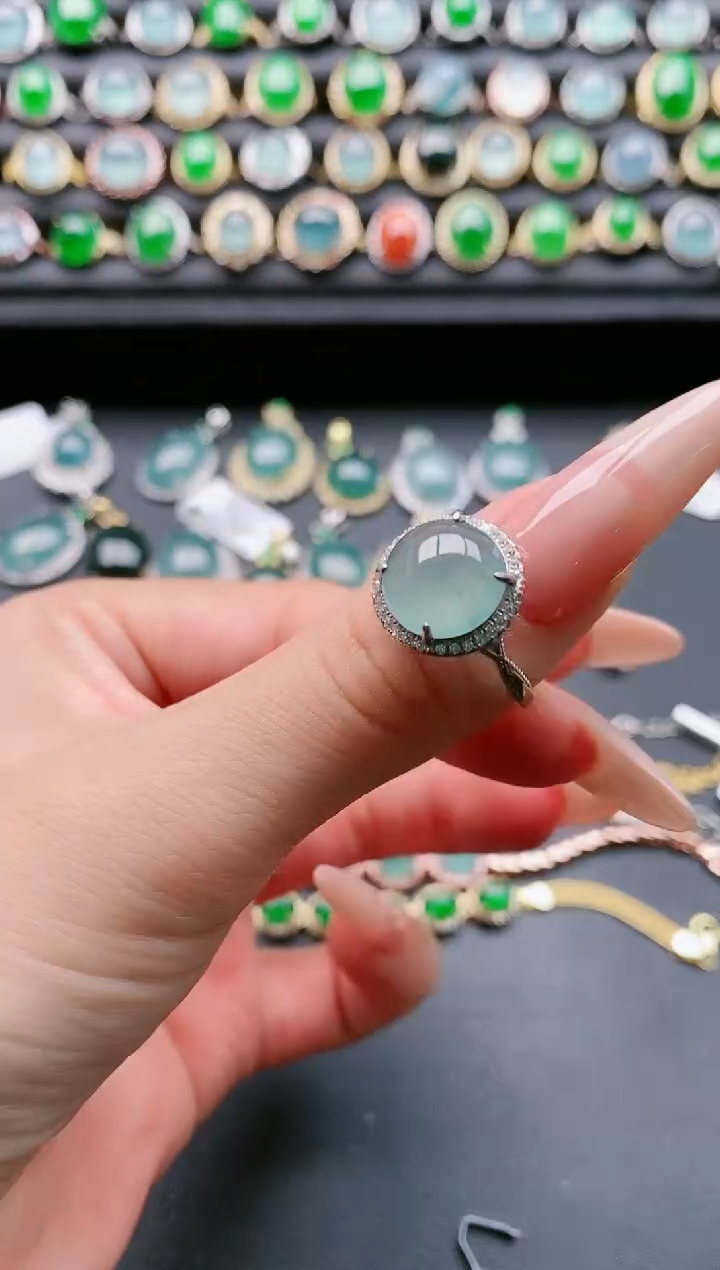 【闪购商品】翡翠戒指银S925镶嵌111111