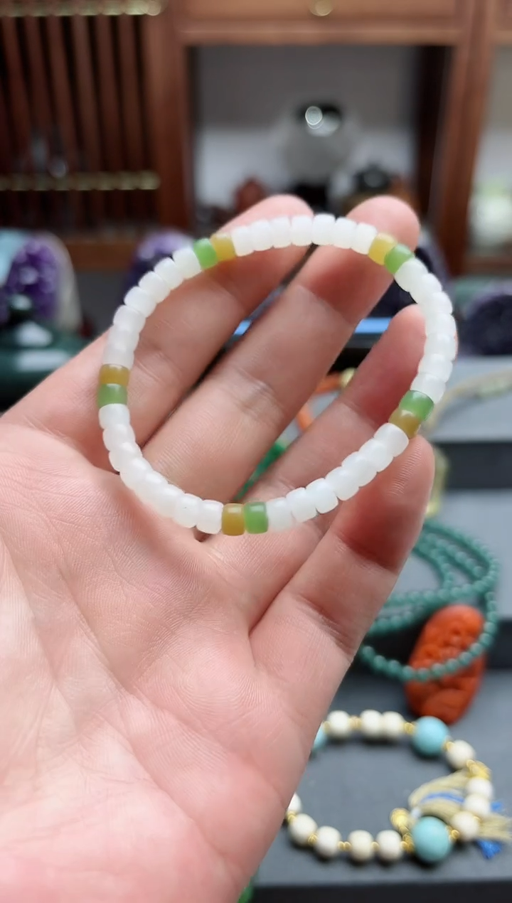 【闪购商品】和田玉手串未镶嵌和田玉多宝手串 XY