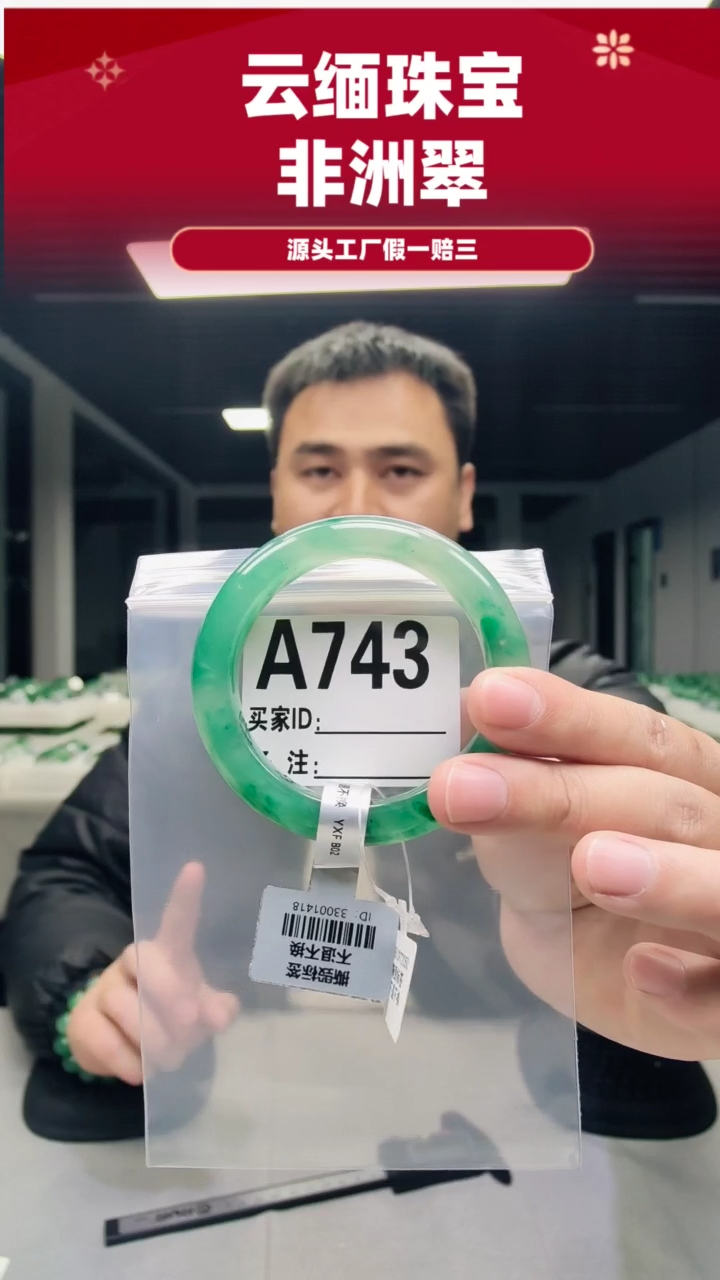 未镶嵌手镯石英质玉（非洲翠）55圈口A743