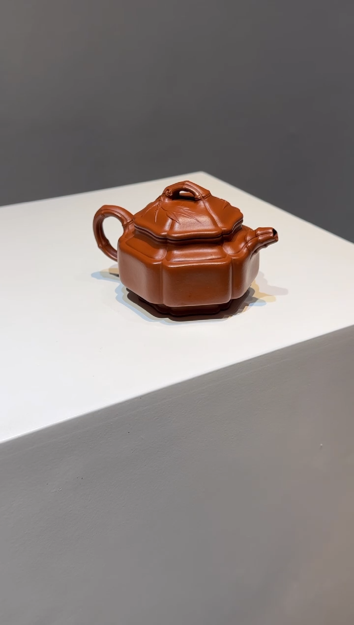 茶壶紫砂揽*六方海棠双线竹鼓