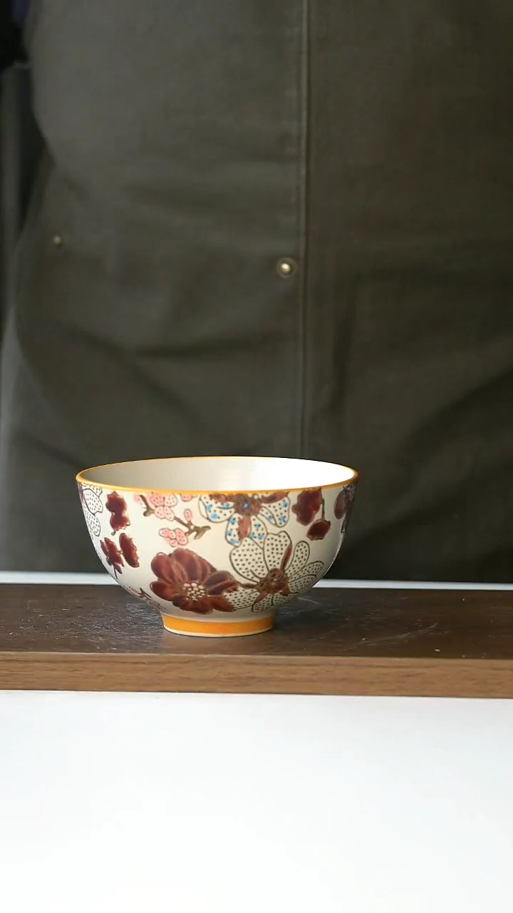 【闪购商品】玻璃出法国山梅牡丹米饭碗@4-2@