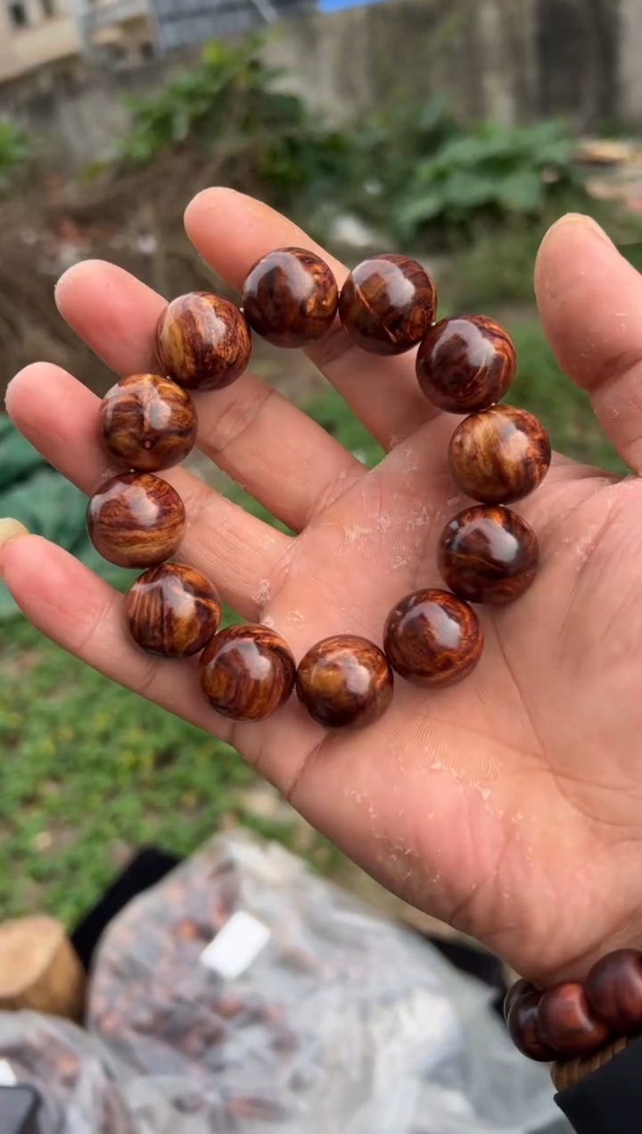 黄花梨/降香黄檀A022留疤水波2.0圆珠手串588