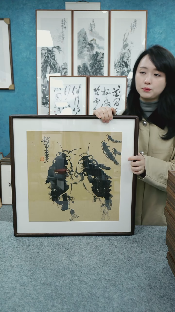 国画50*50郑志超老师花鸟带框