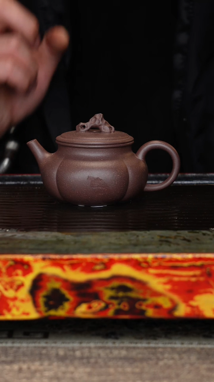 【闪购商品】紫砂茶壶长锦明清风格紫泥半手工