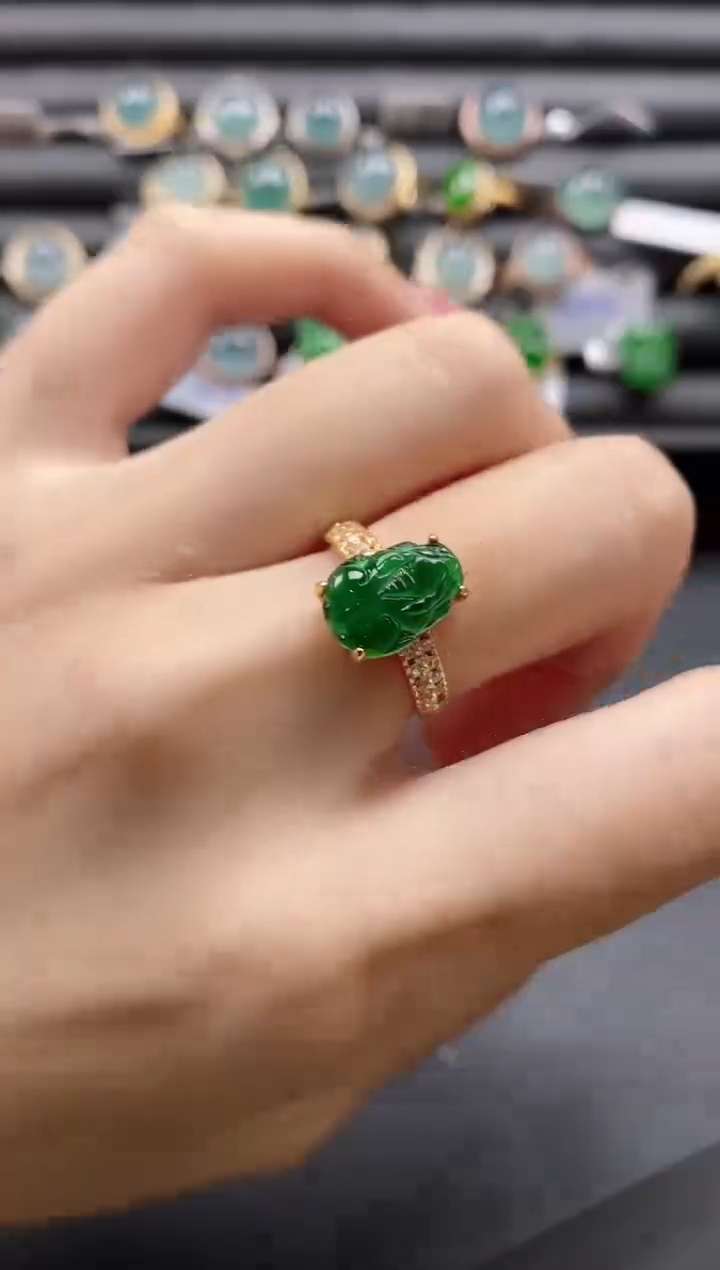 【闪购商品】翡翠戒指银S925镶嵌1111