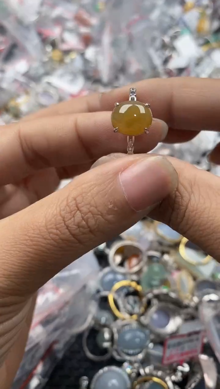 银S925镶嵌戒指翡翠555               8
