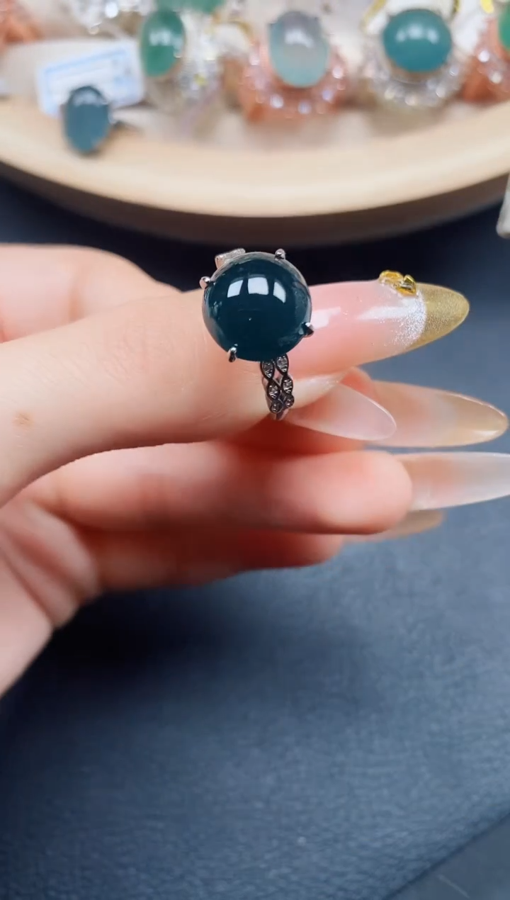 【闪购商品】翡翠戒指银S925镶嵌翡翠