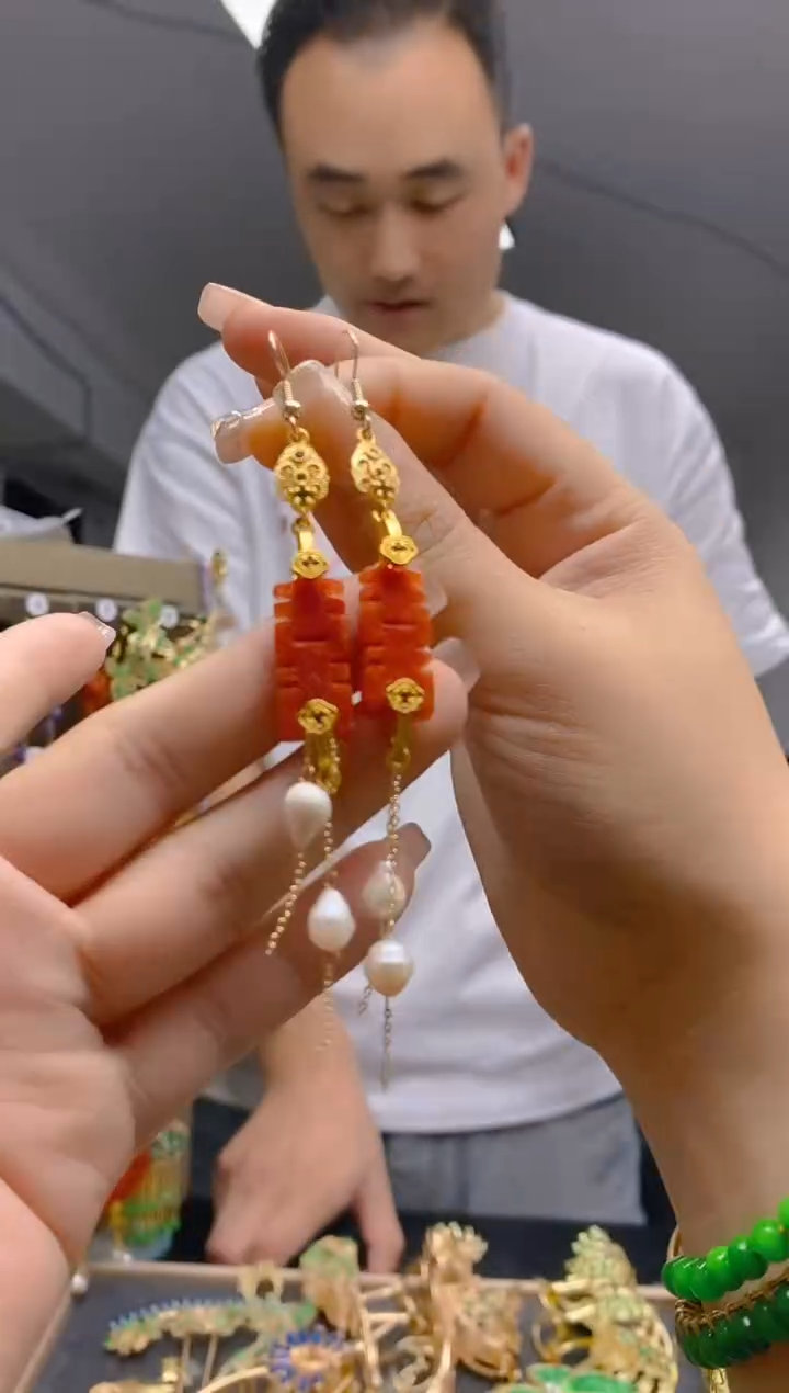 【闪购商品】翡翠耳饰合金176翡翠耳钩