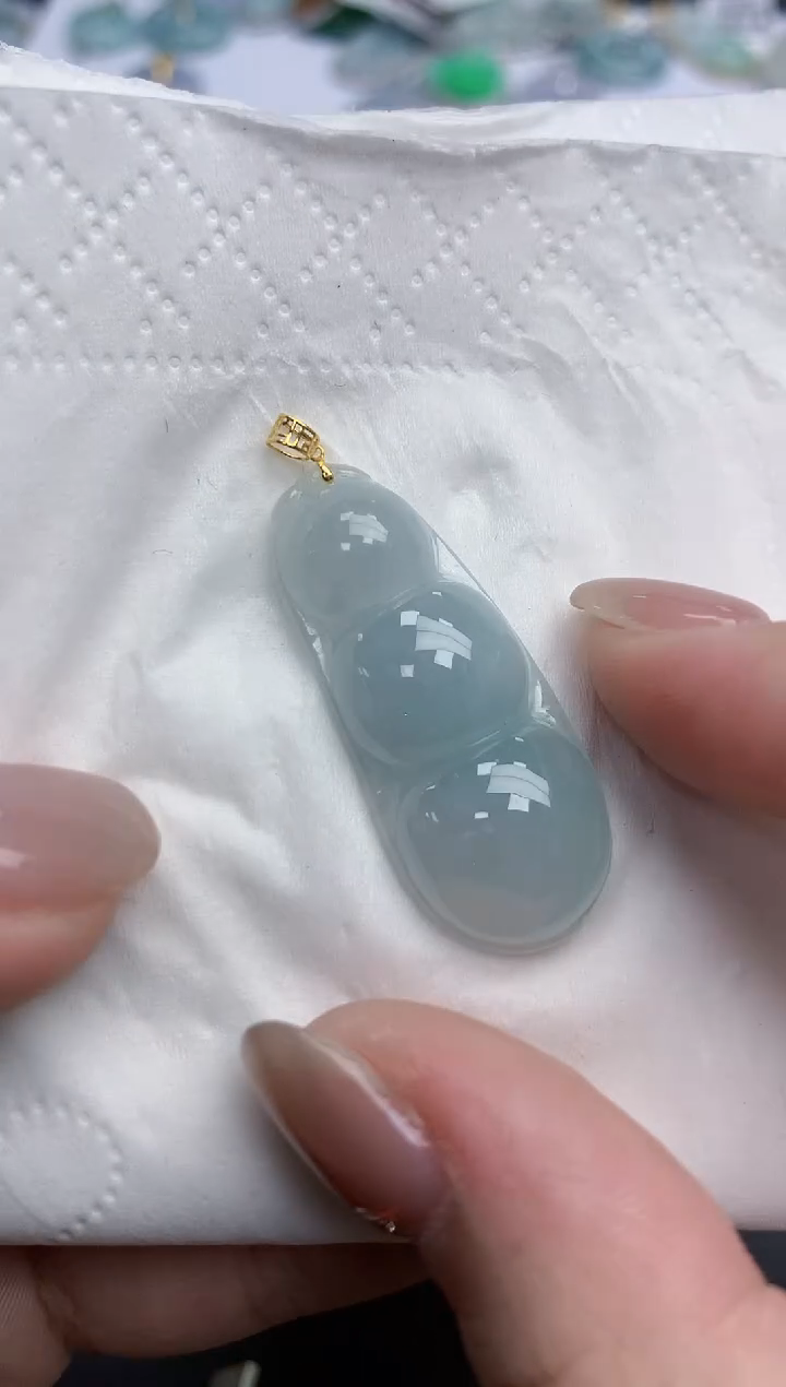 【闪购商品】翡翠颈饰18K金镶嵌天然缅甸翡翠A货