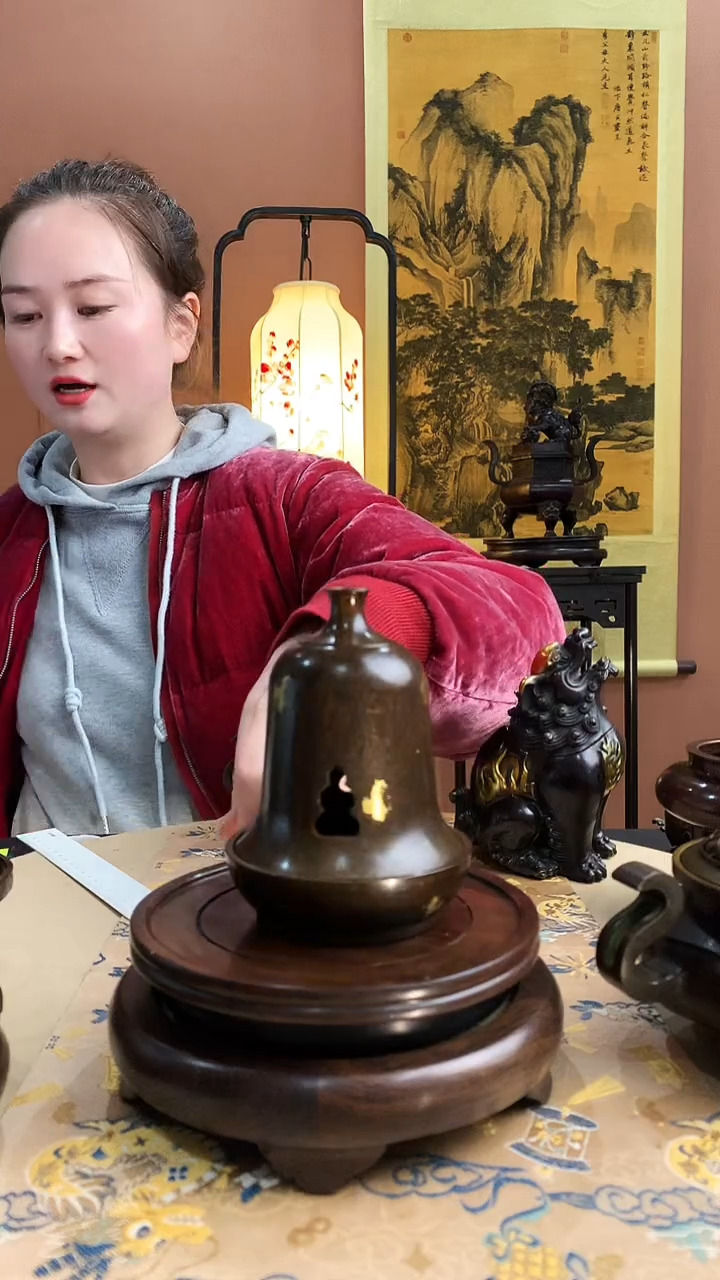 苏工黄铜仿古无相钟炉熏香炉