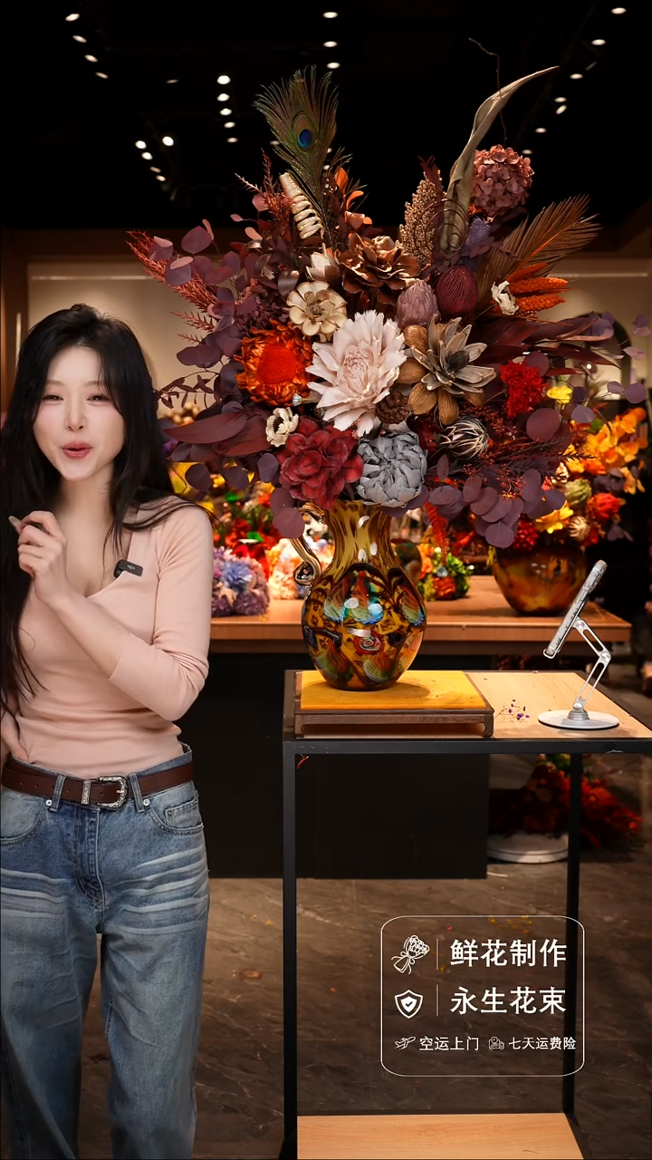 手工艺品琉璃手工花器花束空运包邮送货上门-以图片为准