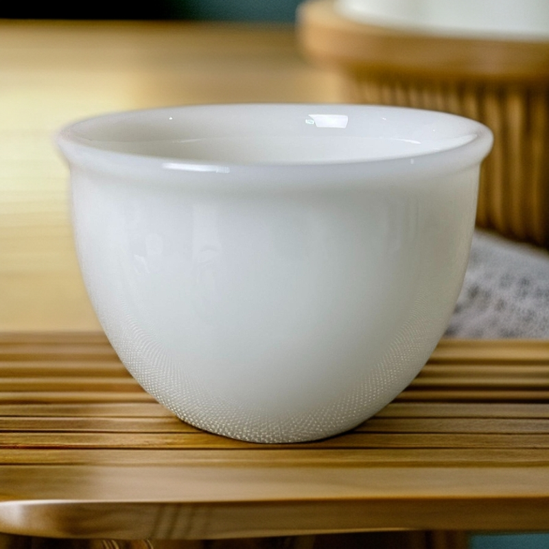 白青瓷鸡缸杯器型主人杯德化陶瓷功夫茶具茶杯满杯100ML