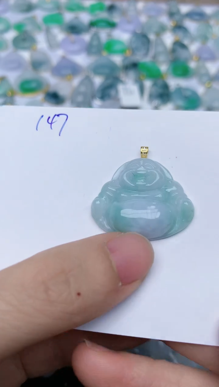 【闪购商品】翡翠颈饰18K金镶嵌天然翡翠A货    