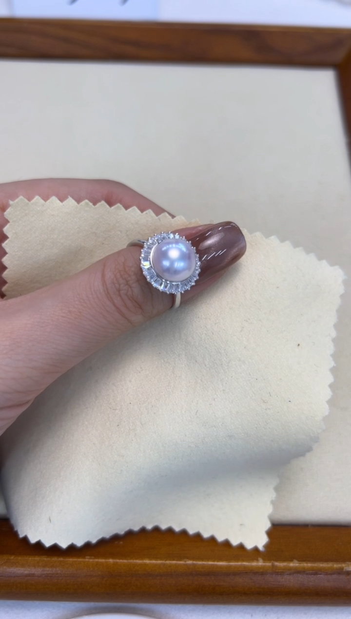 银S925镶嵌戒指淡水珍珠福利