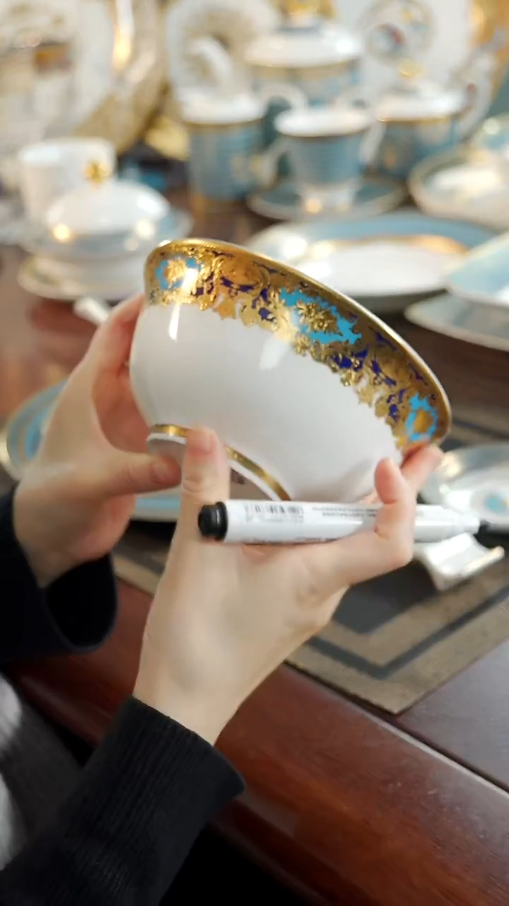 瓷片6英寸面碗5个 