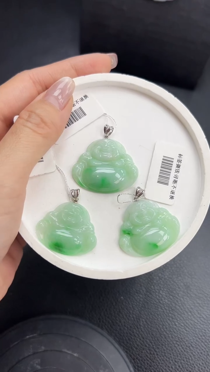 【闪购商品】翡翠颈饰18K金镶嵌YM850-1佛公多样性发一