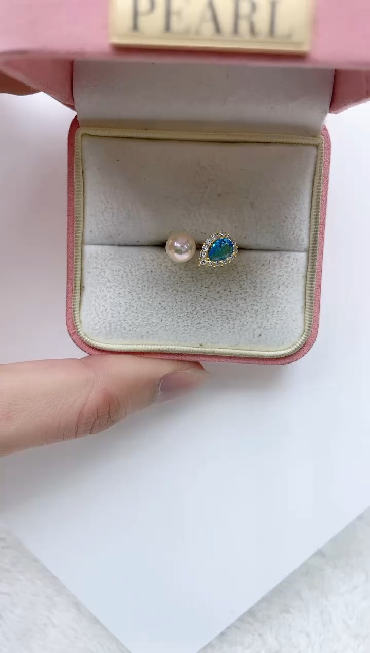 【闪购商品】海水珍珠戒指银S925镶嵌海水珍珠戒指