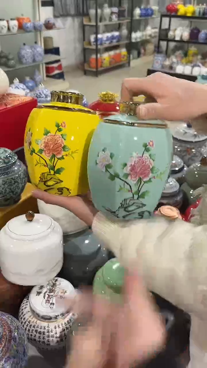 【闪购商品】摆件陶瓷茶叶罐储物密封罐家用绿茶红茶普洱龙井